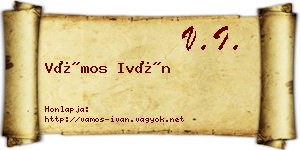 Vámos Iván névjegykártya